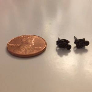 super small bicycle stud earrings